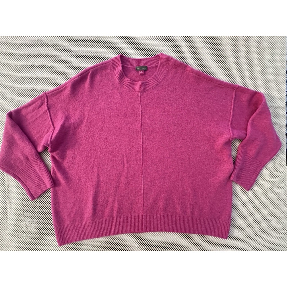 Vince Camuto Pink Sweater Women Sz XL Crew Neck Boxy Loose Fit Texture SOFT! - Picture 3 of 8